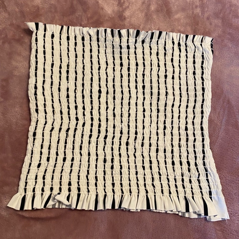 Navy Blue and White Tube Top